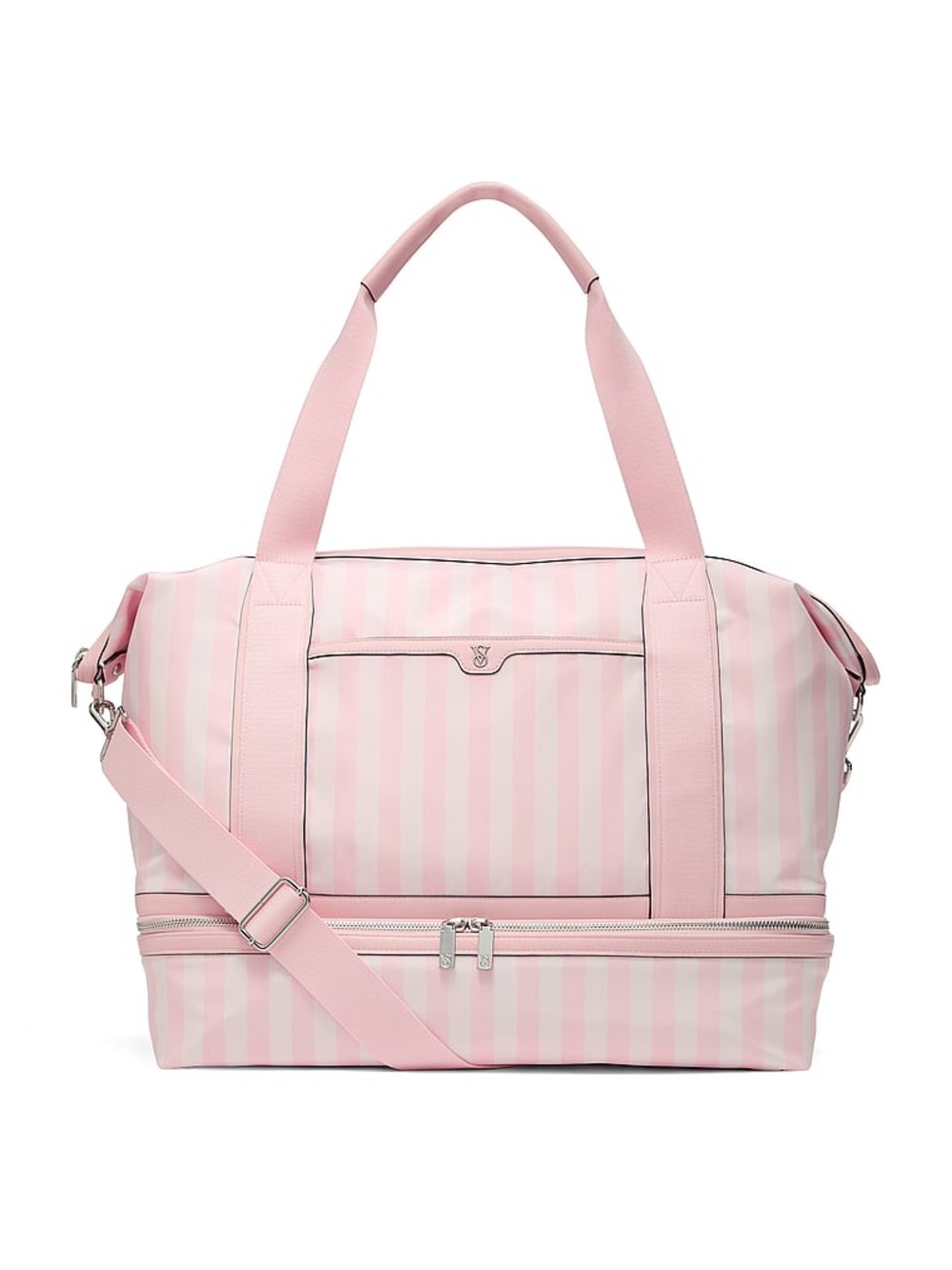 Victoria's Secret Pink Striped Weekender Travel Bag